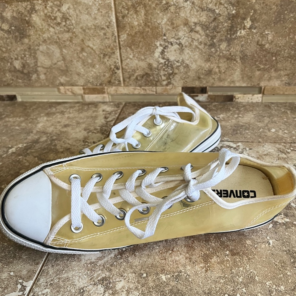 Converse clear see thru Yellow and White Sneakers